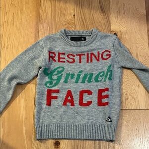 American Stitch Gray Sweater with Red and Green Lettering